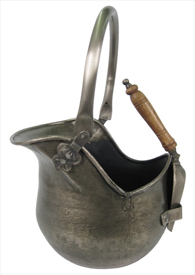 Bucket With Shovel Antique Pewter Finish